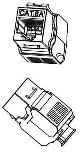 109121010 – Premium Line Category 6A 180° Unshielded Keystone Jack, Dual Type IDC, White