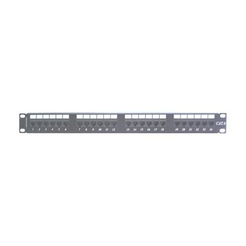 176122412 – Premium Line 176122412 24-Port Cat6 Unshielded Patch Panel, Dual Type IDC, Black