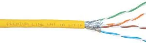 208442228 – Category 7A S/FTP Installation Cable, 500m reel, LSOH, 1200 MHz, Yellow