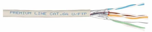 209642225 – Premium Line Category 6A U/FTP Installation Cable, 500m reel, LSOH, Grey